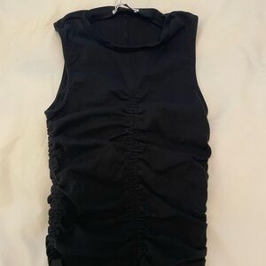 Zara Black Scrunched Tank Top